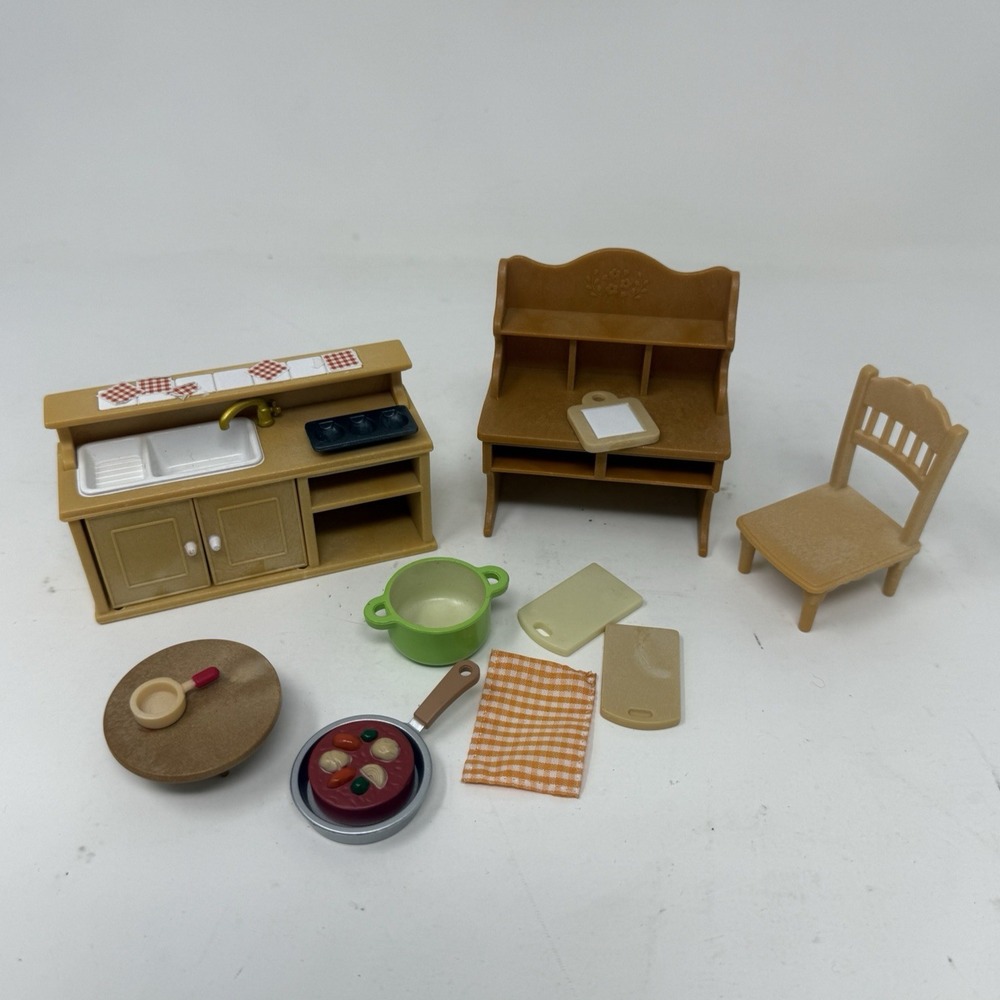 Calico Critters Furniture REPLACEMENT Kitchen Desk Chairs Accessories Lot EPOCH